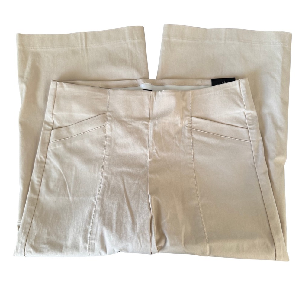 Counterparts Super Stretch Mid Rise Crop Pants Oatmeal Beige Size L NWT